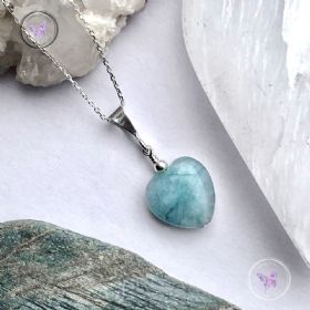 Aquamarine Heart Pendant